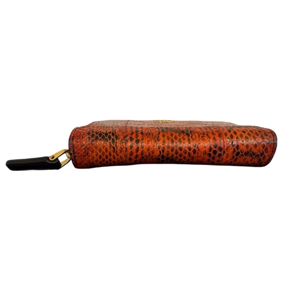 Mcm Authentic Orange & Black Python & Leather Wal… - image 4